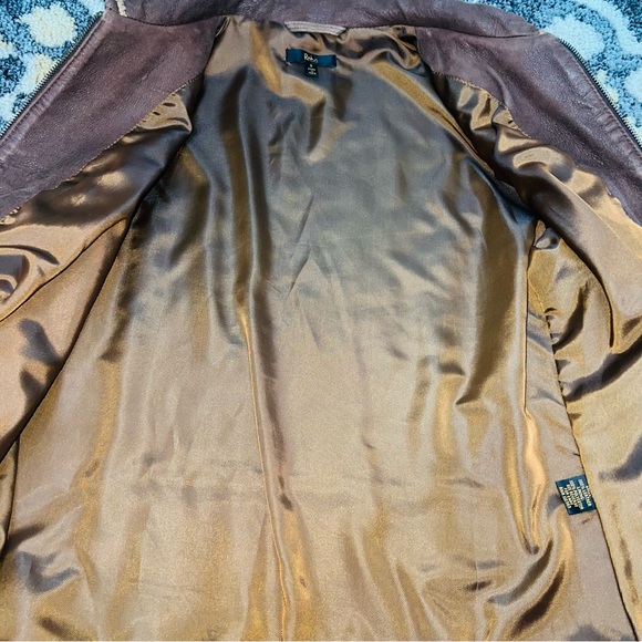 Reba Size Small Soft Leather jacket Brown Tooled Braided Stitching Full Zip - Picture 13 of 13